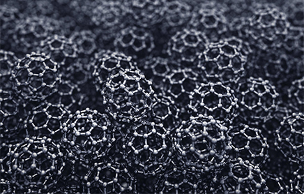 Illustration of graphene buckyballs.