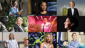 Top row (left to right): Andrea Dutton; Jennifer Eberhardt; Penny Chisholm. Middle row (left to right): Marcia McNutt; Gao Caixia; Danielle Bassett. Bottom row (left to right): Nancy Moran; Beth Stevens; Christina Warinner.